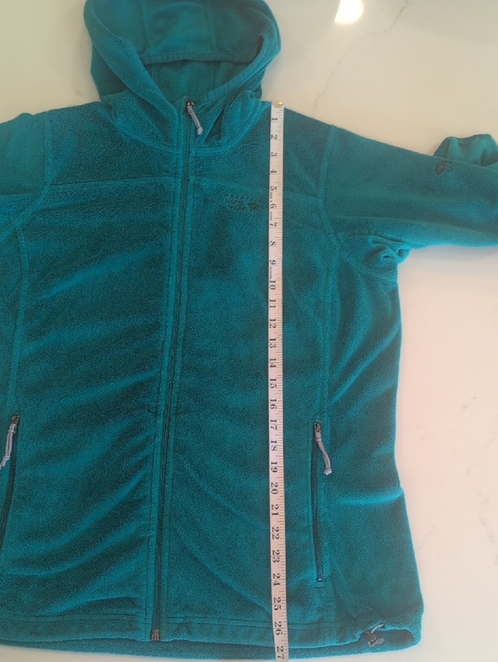 Mountain Hardwear Turquoise /Teal Full-Zip Hooded Fleece Jacket - Picture 6 of 13